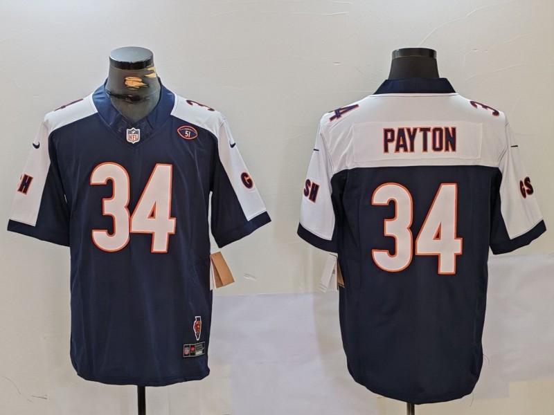 Men's Chicago Bears Walter Payton #34 Navy Jersey